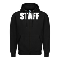Black staff Zipper Hoodie - linhVisuals