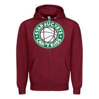 Burgundy starbuckets can't Zipper Hoodie - linhVisuals