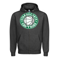 Charcoal Heather starbuckets can't Zipper Hoodie - linhVisuals