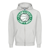 Dove Grey starbuckets can't Zipper Hoodie - linhVisuals