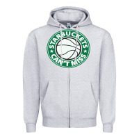 Heather Grey starbuckets can't Zipper Hoodie - linhVisuals