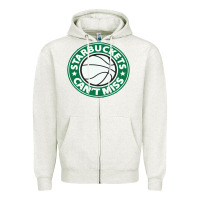 Oatmeal Heather starbuckets can't Zipper Hoodie - linhVisuals