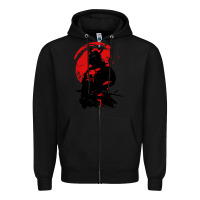 Black samurai warrior Zipper Hoodie - linhVisuals
