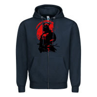 Navy samurai warrior Zipper Hoodie - linhVisuals