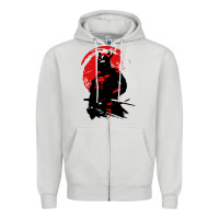 Dove Grey samurai warrior Zipper Hoodie - linhVisuals