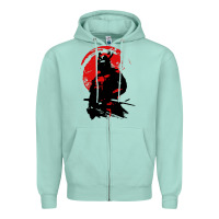 Seafoam samurai warrior Zipper Hoodie - linhVisuals