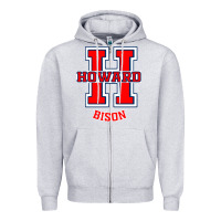 Heather Grey howard 1867 university Zipper Hoodie - linhVisuals