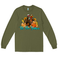 Army Green Western Fall Turkey Tis The Season Long Sleeve Tee - LillyAllenDesigns