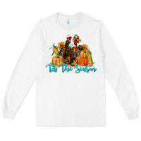 White Western Fall Turkey Tis The Season Long Sleeve Tee - LillyAllenDesigns