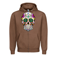 Chestnut sugar skull Zipper Hoodie - linhVisuals
