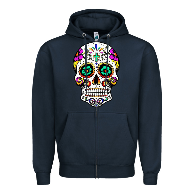 Sugar Skull Zipper Hoodie by linhVisuals | Teevron