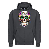 Smoke sugar skull Zipper Hoodie - linhVisuals