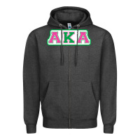 Charcoal Heather alpha kappa aka Zipper Hoodie - linhVisuals