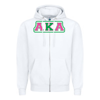 White alpha kappa aka Zipper Hoodie - linhVisuals