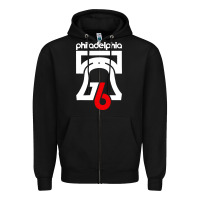 Black philadelphia vintage liberty bell Zipper Hoodie - linhVisuals
