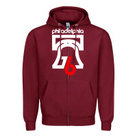 Burgundy philadelphia vintage liberty bell Zipper Hoodie - linhVisuals