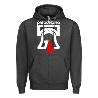 Charcoal Heather philadelphia vintage liberty bell Zipper Hoodie - linhVisuals