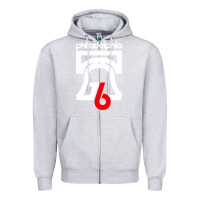 Heather Grey philadelphia vintage liberty bell Zipper Hoodie - linhVisuals