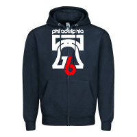Navy philadelphia vintage liberty bell Zipper Hoodie - linhVisuals