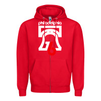 Red philadelphia vintage liberty bell Zipper Hoodie - linhVisuals
