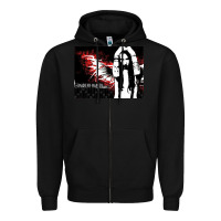 Black Marilyns angel with scabbed wings Zipper Hoodie - linhVisuals