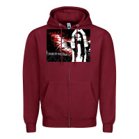Burgundy Marilyns angel with scabbed wings Zipper Hoodie - linhVisuals