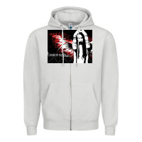 Dove Grey Marilyns angel with scabbed wings Zipper Hoodie - linhVisuals