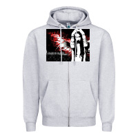 Heather Grey Marilyns angel with scabbed wings Zipper Hoodie - linhVisuals