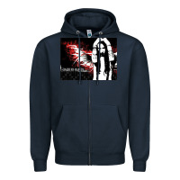 Navy Marilyns angel with scabbed wings Zipper Hoodie - linhVisuals