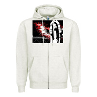 Oatmeal Heather Marilyns angel with scabbed wings Zipper Hoodie - linhVisuals