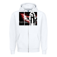 White Marilyns angel with scabbed wings Zipper Hoodie - linhVisuals