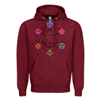 Burgundy minimal dnd Zipper Hoodie - linhVisuals