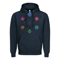 Navy minimal dnd Zipper Hoodie - linhVisuals