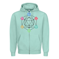 Seafoam minimal dnd Zipper Hoodie - linhVisuals