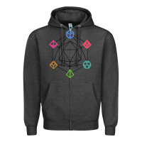 Charcoal Heather minimal dnd Zipper Hoodie - linhVisuals