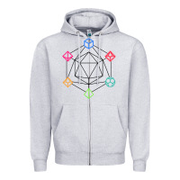 Heather Grey minimal dnd Zipper Hoodie - linhVisuals