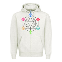 Oatmeal Heather minimal dnd Zipper Hoodie - linhVisuals