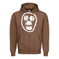 Chestnut the mighty boosh monkey skull Zipper Hoodie - linhVisuals