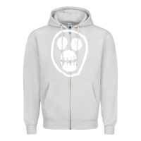Dove Grey the mighty boosh monkey skull Zipper Hoodie - linhVisuals