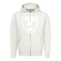 Oatmeal Heather the mighty boosh monkey skull Zipper Hoodie - linhVisuals