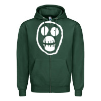 Sports Green the mighty boosh monkey skull Zipper Hoodie - linhVisuals