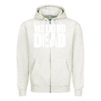 Oatmeal Heather the walking dead blood Zipper Hoodie - linhVisuals