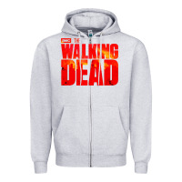 Heather Grey the walking dead blood Zipper Hoodie - linhVisuals