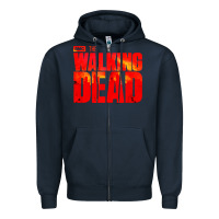 Navy the walking dead blood Zipper Hoodie - linhVisuals