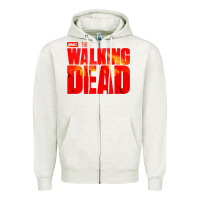 Oatmeal Heather the walking dead blood Zipper Hoodie - linhVisuals