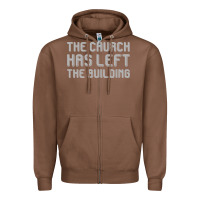 Chestnut the church has left the building Zipper Hoodie - linhVisuals
