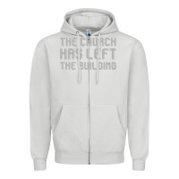 Dove Grey the church has left the building Zipper Hoodie - linhVisuals