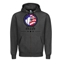 Charcoal Heather peacemaker eagly Zipper Hoodie - linhVisuals