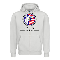 Dove Grey peacemaker eagly Zipper Hoodie - linhVisuals