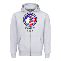 Heather Grey peacemaker eagly Zipper Hoodie - linhVisuals